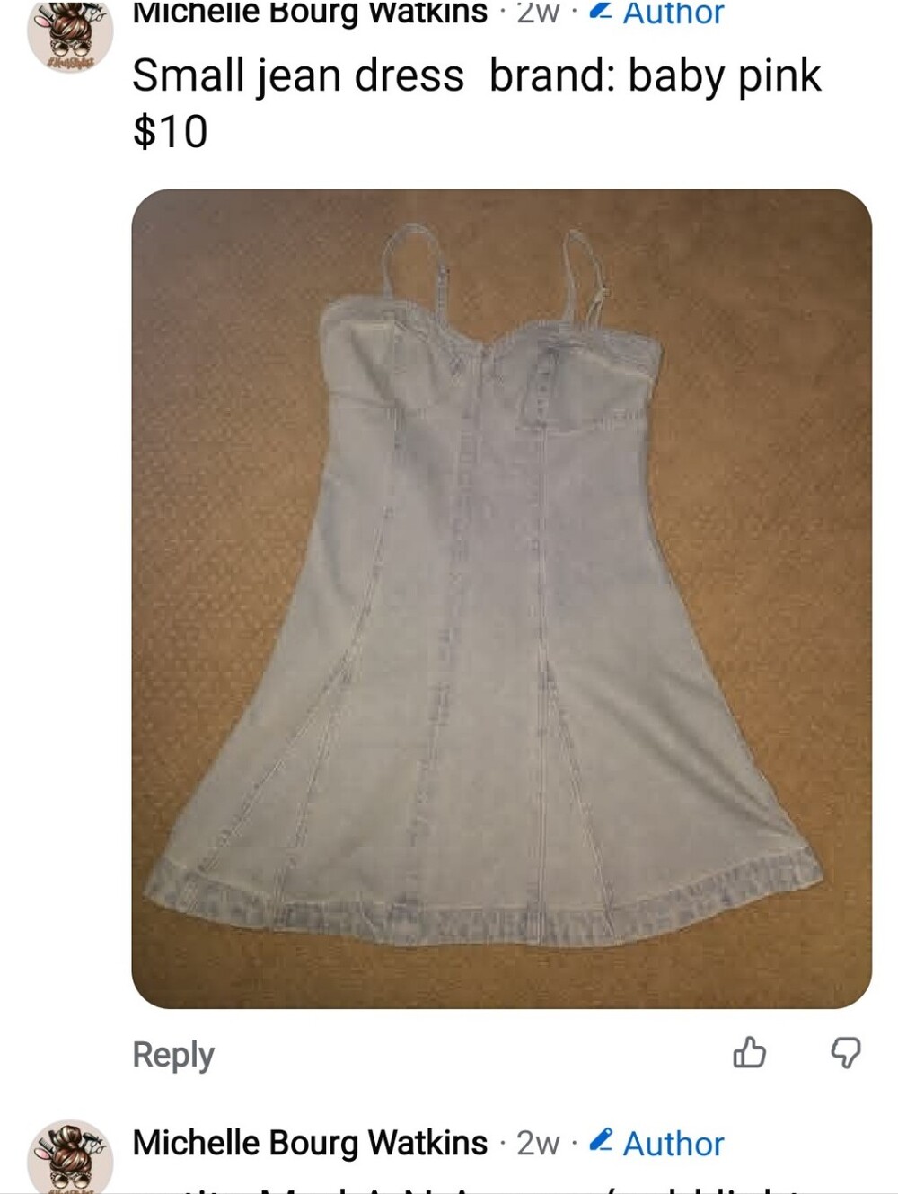 Girls Light Denim-Style A-Line Dress with Spaghetti Straps